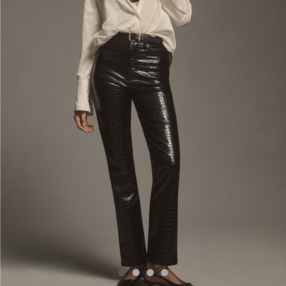 Snakeskin High-Rise Faux Leather Jean